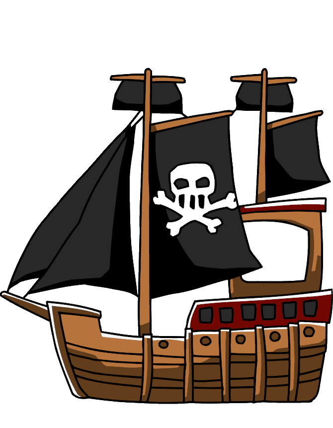 Раскраска Пиратский корабль