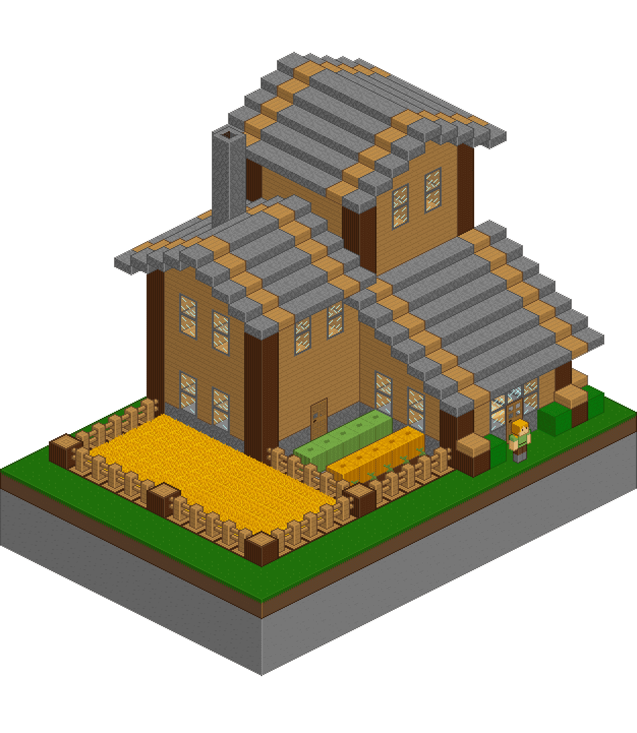 Раскраска Деревня майнкрафт