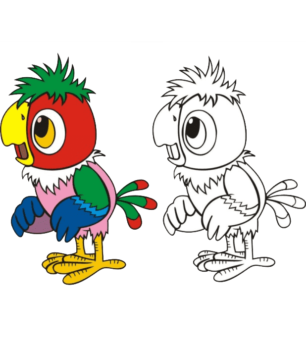 Раскраски с цветным образцом