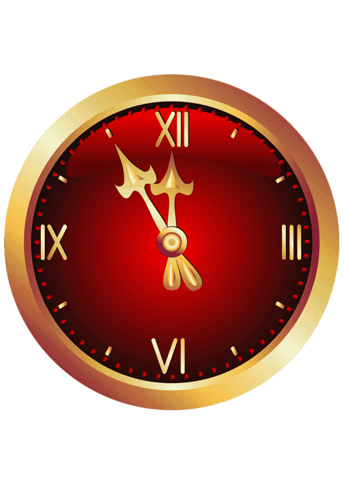 Раскраска Новогодние часы