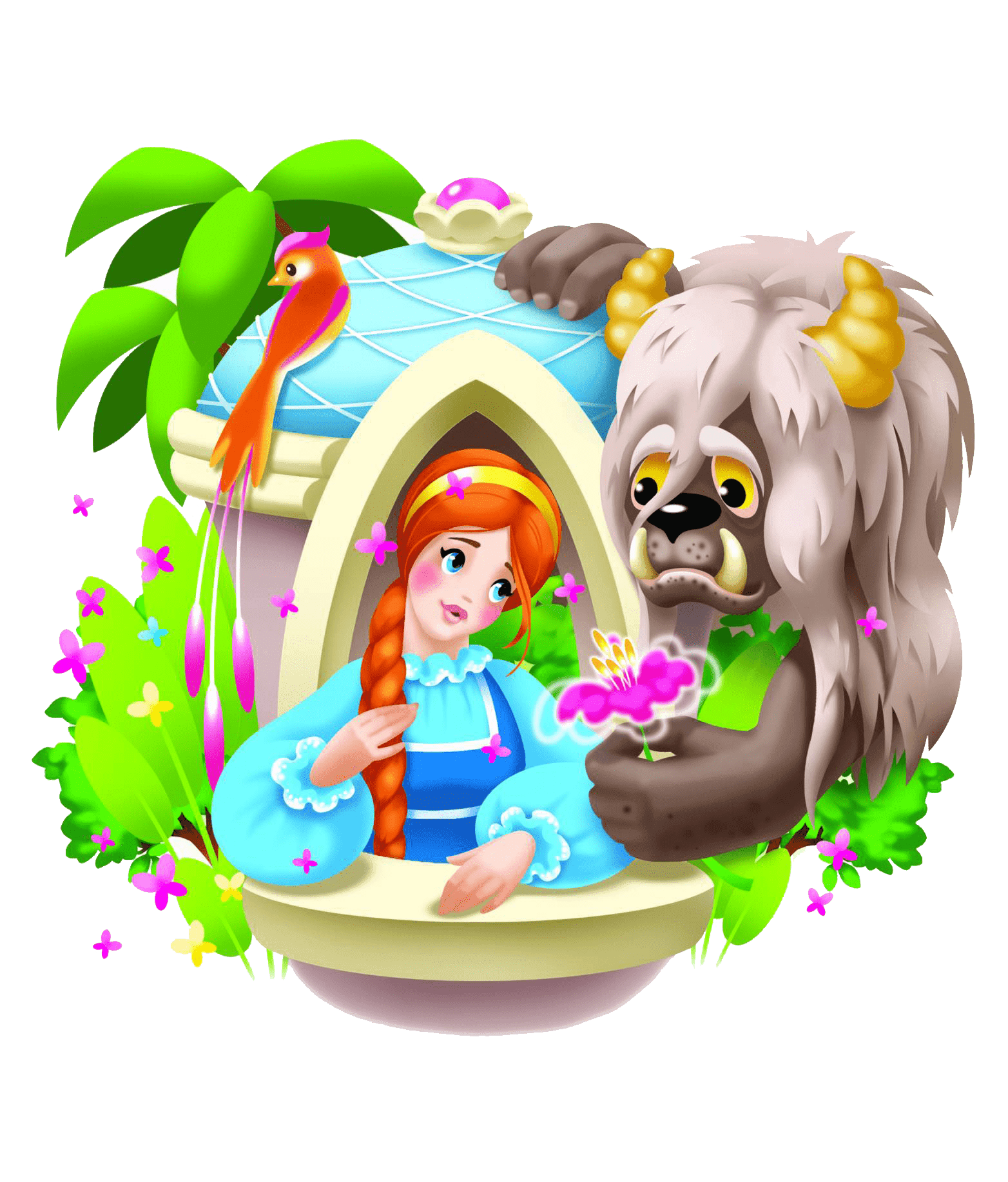 Раскраска Аленький цветочек