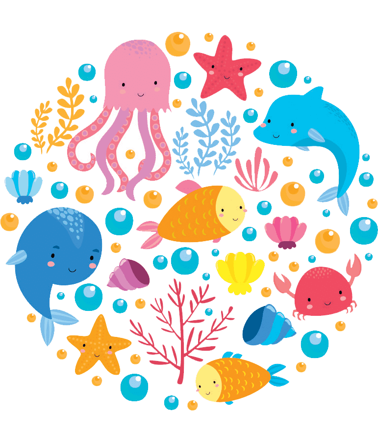 Раскраска морские обитатели