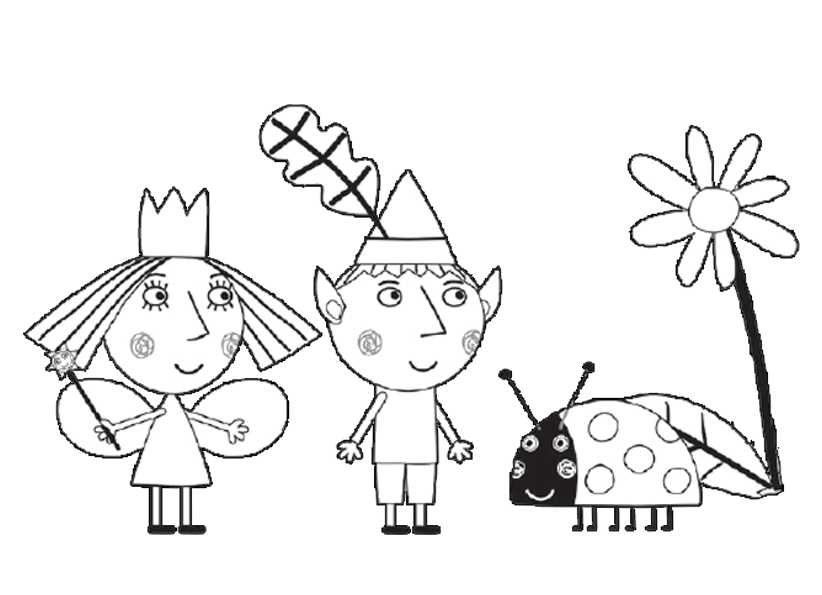 Раскраски Бен и Холли