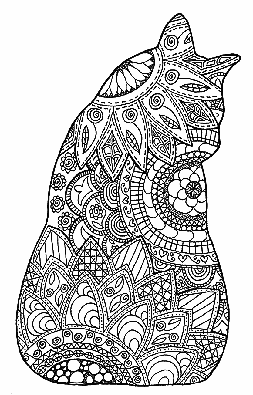 Раскраска антистресс кошка