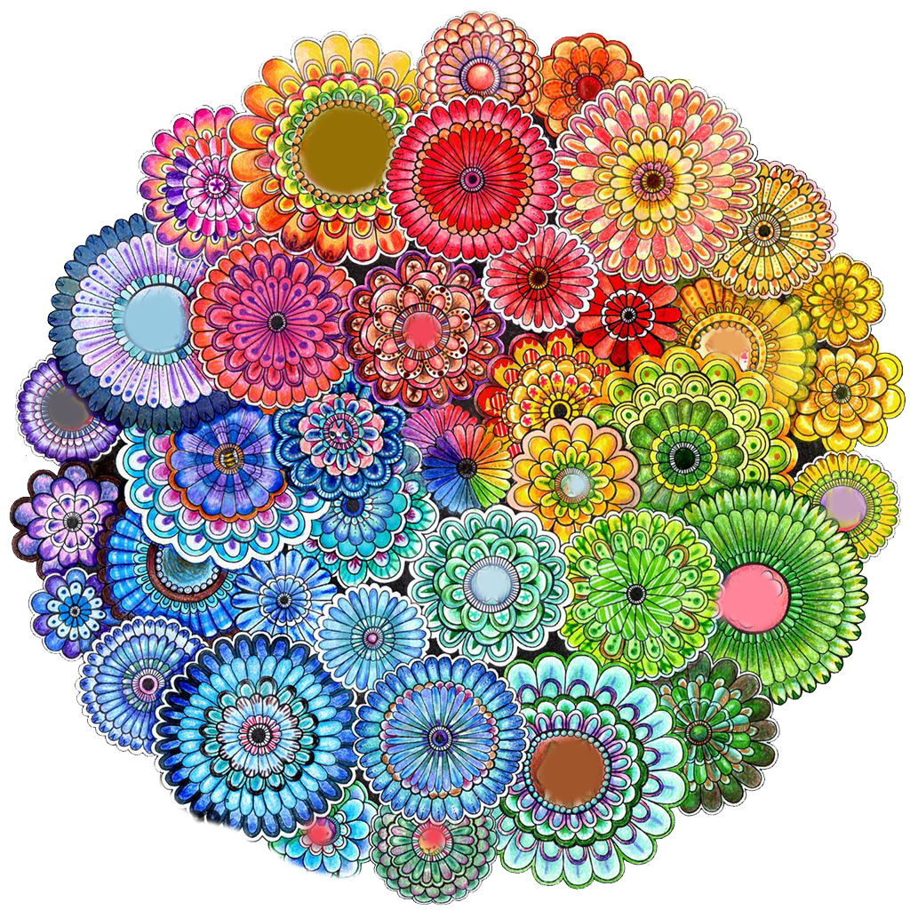 Раскраска антистресс цветы