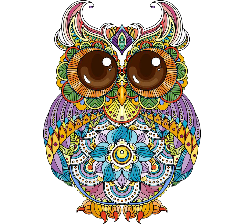 Раскраска антистресс сова