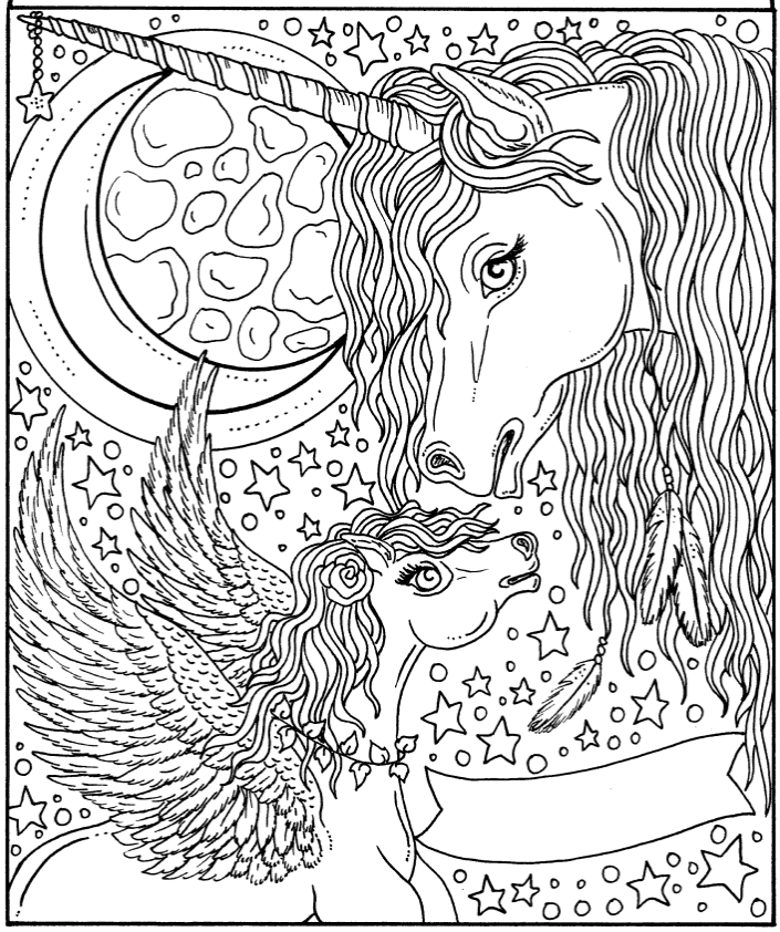 Раскраска антистресс единорог